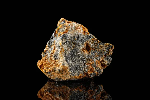 Macro Piedra Mineral Calcedonia Sobre Fondo Negro Cerca — Foto de Stock