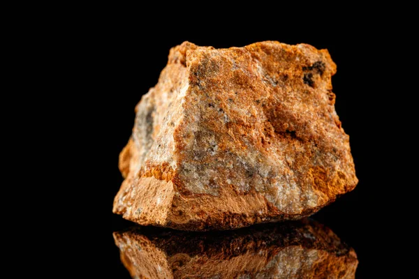 Makro Sten Mineral Sphalerite Svart Bakgrund Närbild — Stockfoto