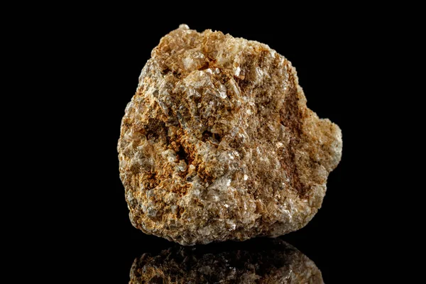 Macro Pedra Mineral Albita Fundo Preto Close — Fotografia de Stock