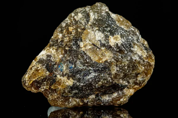Macro Pedra Mineral Labradorite Fundo Preto Close — Fotografia de Stock