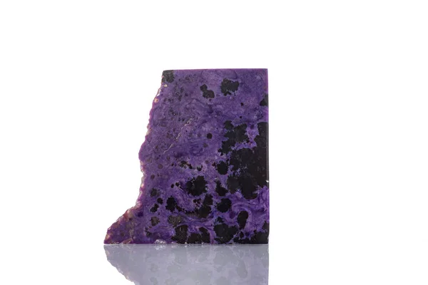 Macro Pedra Mineral Charoite Fundo Branco Close — Fotografia de Stock