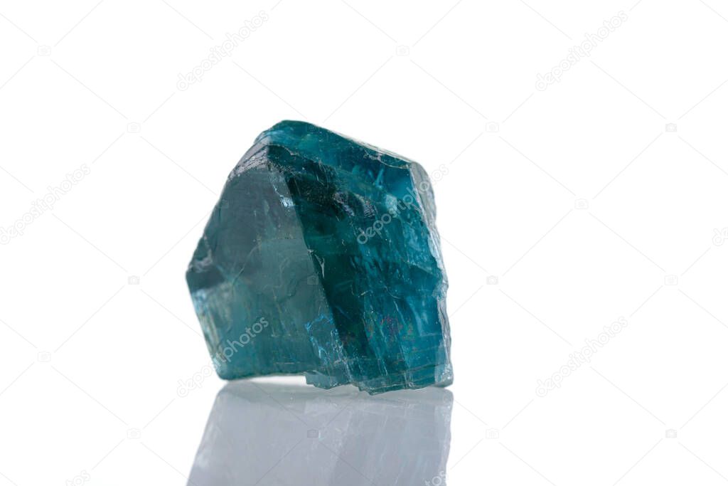 macro mineral stone Apatite on a white background close-up