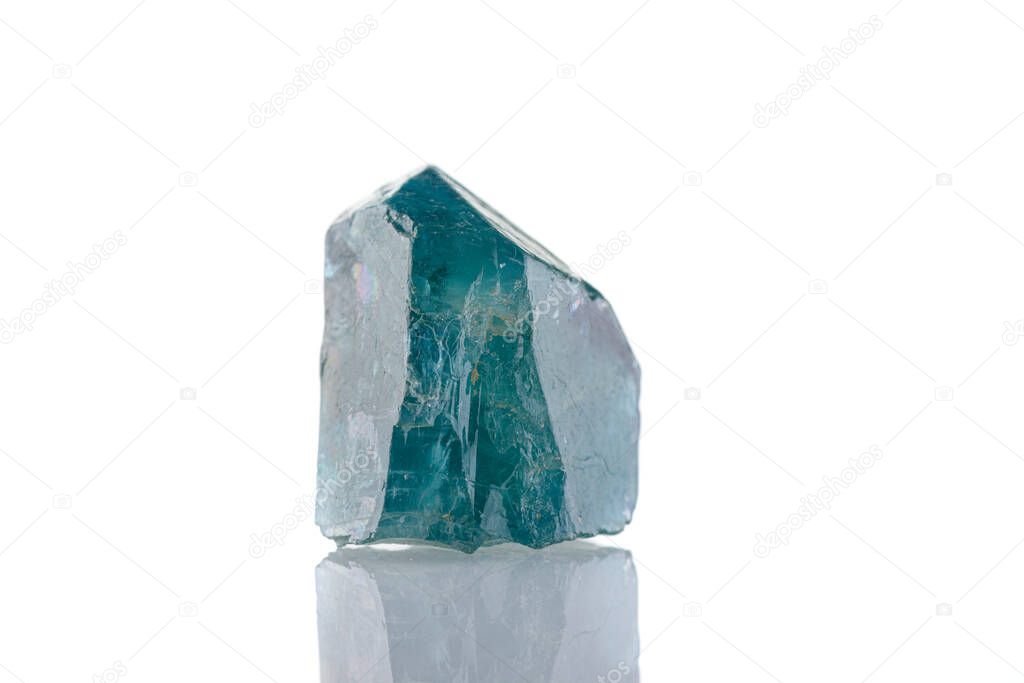 macro mineral stone Apatite on a white background close-up