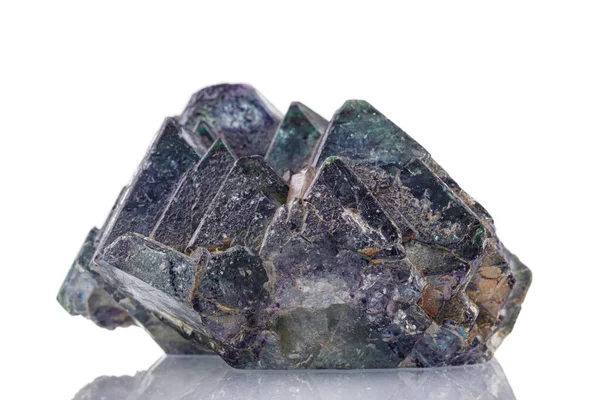 Fluorite Pedra Mineral Macro Fundo Branco Close — Fotografia de Stock