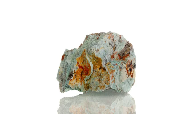 Macro Pedra Mineral Cuprum Fundo Branco Close — Fotografia de Stock