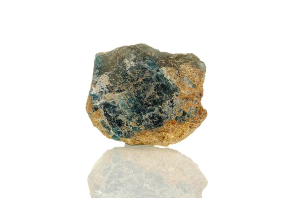 Macro Pedra Mineral Chrysocolla Fundo Branco Close — Fotografia de Stock