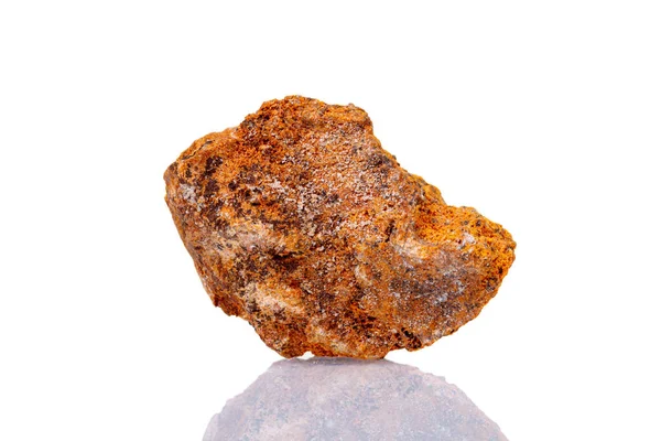 Makro Mineral Sten Hemimorfit Vit Bakgrund Närbild — Stockfoto