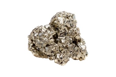 Metalik altın rengi ve keskin kenarları olan, kübik şekilli, pırıl pırıl bir pirit taşı. Çarpıcı bir dehaya sahip dekoratif eşyalar için ideal.