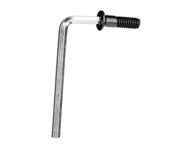 Bir Allen anahtarının, metal bir yüzeye büyü vidası sıkıştırması. Araçlar, tamir, mühendislik, montaj, mekanik çalışma ve donanım temaları için ideal.