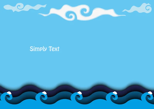 Çizgi film deniz bulutlar ile