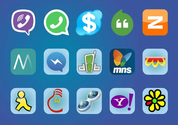 Zestaw 15 messenger ikon — Wektor stockowy