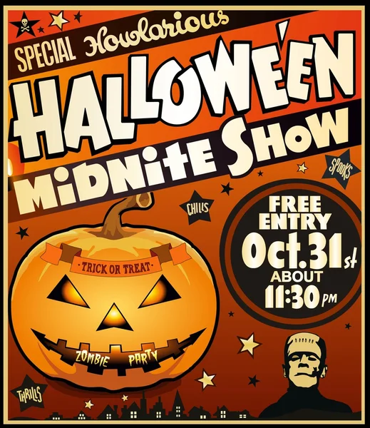 Halloween vintage affisch Stockvektor