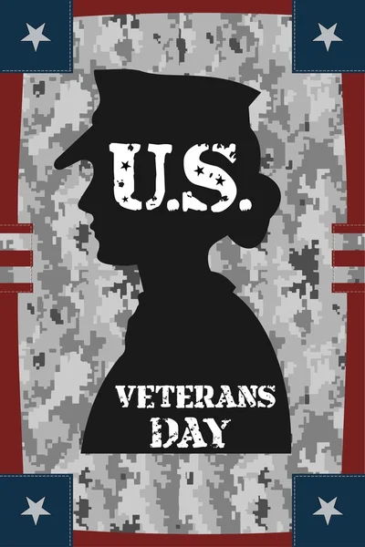 Veterans day vintage affisch Stockillustration