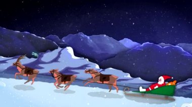 2B çizgi film animasyon Santa Noel ve yeni yıl
