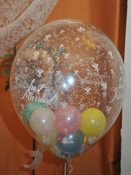 Imagem Nupcial Arte Balão Uma Festa Recepção Esplêndida Graciosa Para — Fotografia de Stock