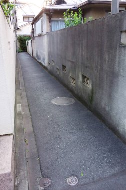 Şehrin ana caddesinden sapan dar bir açığı olan bir arka sokak.