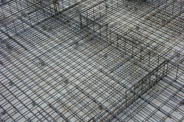 Concrete Reinforcing Bar Combination Pattern Foundation Residential Building — Stock Photo, Image