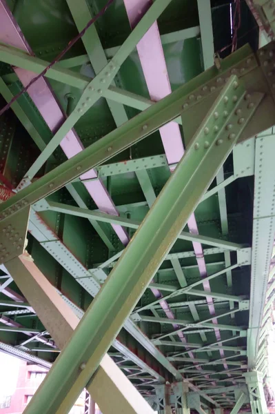 Mecanismo Del Patrón Estructura Del Puente Hierro —  Fotos de Stock