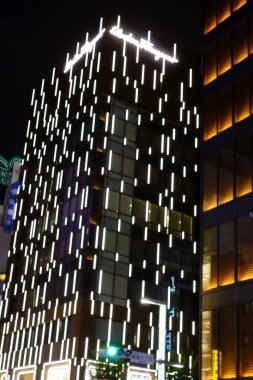 Japon Tokyo Ginza 4-chome, en lüks Sakka-gai, gece görüşü