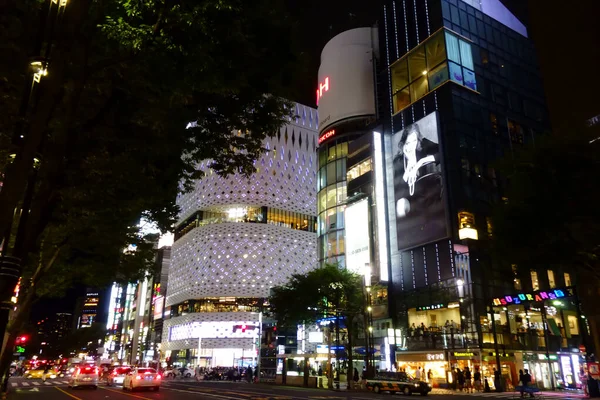 Japan Tokyo Ginza Chome Den Mest Lyxiga Sakka Gai Nattutsikt — Stockfoto