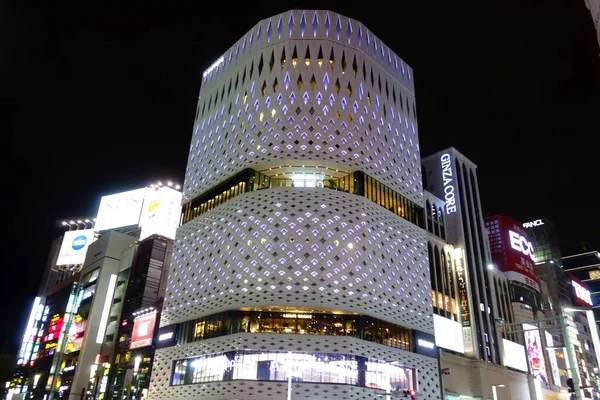 Japan Tokyo Ginza Chome Den Mest Lyxiga Sakka Gai Nattutsikt — Stockfoto