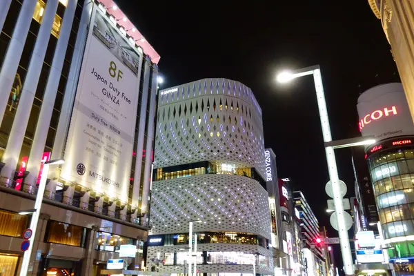 Japan Tokyo Ginza Chome Most Luxurious Sakka Gai Night View — Stock Photo, Image