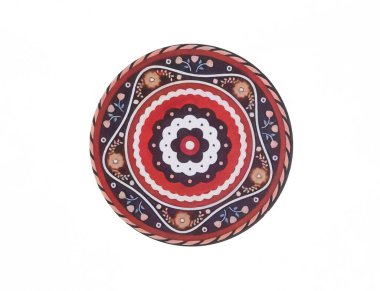 Beyaz arkaplanda izole edilmiş soyut süs desenli dekoratif daire