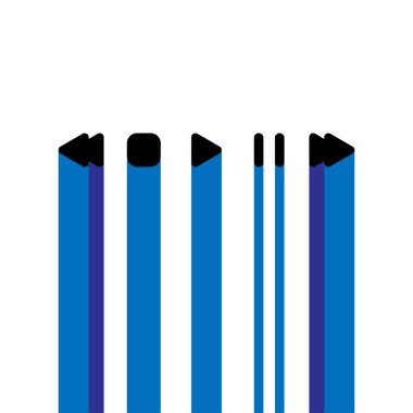 Düz müzik çalar simgesi. Müzik çalar kontrol paneli arka planı. Logo tasarım ögesi 
