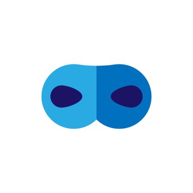 Balo maskesi ikonu. Tiyatro maskesi sembolü. İmzala. Logo tasarım ögesi