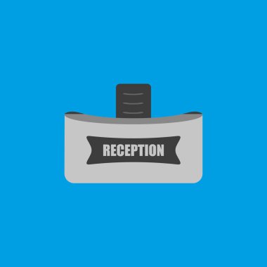 Düz resepsiyon ikonu. İş bilgi merkezi sembolü. Logo tasarım ögesi