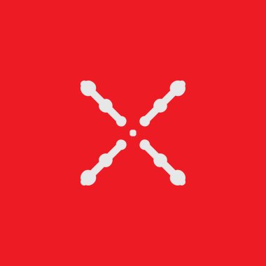 X düz simge. Çıkış sembolü. Düğmeyi kaldır. Logo tasarım ögesi