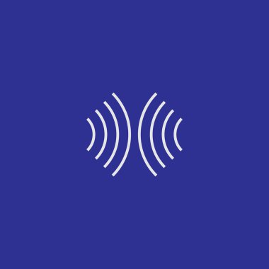 Kanat çizgisi düz simgesi. Basit bir kanat sembolü. Logo tasarım elemanı. Tişört baskısı. EpiS10. Çıkartma için vektör.