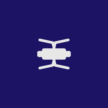 Düz İHA simgesi. Basit bir sinek taşıma sembolü. Logo tasarım elemanı. Tişört baskısı. EpiS10. Çıkartma için vektör.
