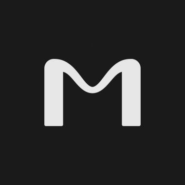 M düz simge. Basit tarz M logosu sembolü. Logo tasarım elemanı. Tişört baskısı. Çıkartma için vektör.