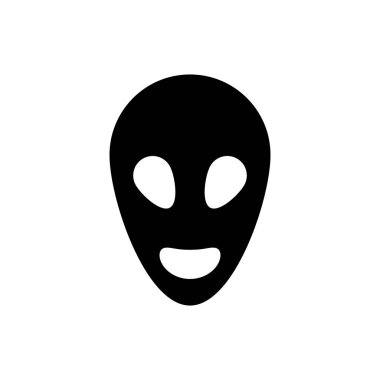 Uzaylı düz ikonu. Basit bir uzay bilim sembolü. Logo tasarım elemanı. Tişört baskısı. Çıkartma için vektör.