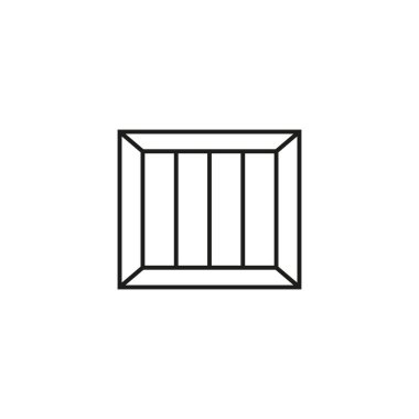 Tahta kutu düz simgesi. Basit stil ahşap kayıt sembolü. Logo tasarım elemanı. Tişört baskısı. Çıkartma için vektör.