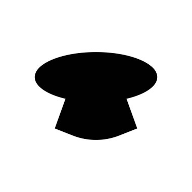  Sihirli şapka yassı ikonu. Basit bir fantezi gösterisi sembolü. Logo tasarım elemanı. Tişört baskısı. Çıkartma için vektör.