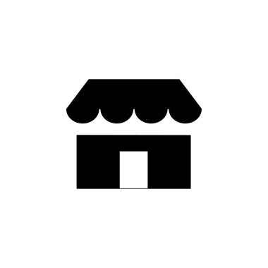  Düz simgeyi sakla. Basit bir stil mağazası logosu. Logo tasarım elemanı. Tişört baskısı. Çıkartma için vektör.