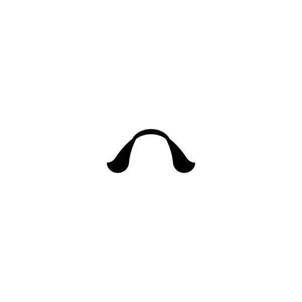 胡子扁平图标 简约风格的理发师海报背景符号 标志设计元素 T恤打印 贴纸的载体 — 图库矢量图片