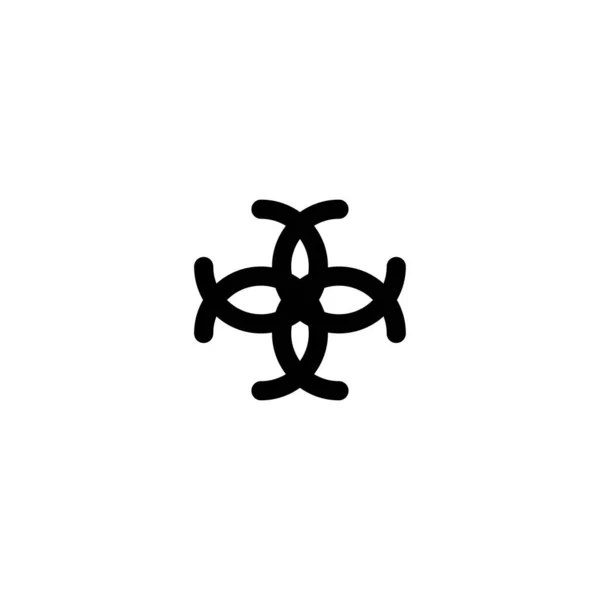 基督教十字扁平图标 简单的基督教风格 海报设计的背景符号 叶子的标志 标志设计元素 T恤打印 贴纸的载体 — 图库矢量图片