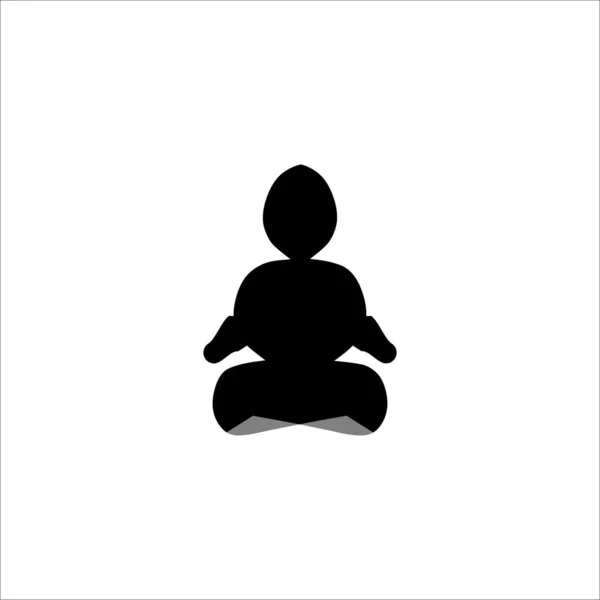 瑜伽扁平图标 简朴风格的瑜伽静坐课海报背景符号 标志设计元素 T恤打印 贴纸的载体 — 图库矢量图片