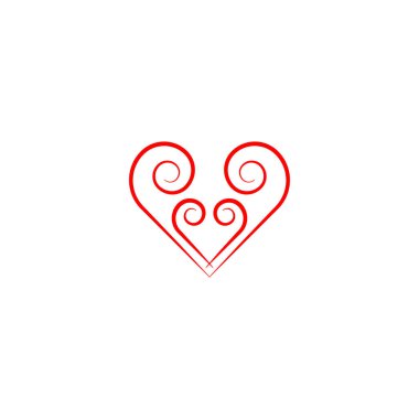 Kalp yassı ikon. Basit bir sevgililer günü poster arkaplan sembolü. Logo tasarım elemanı. Tişört baskısı. Çıkartma için vektör.