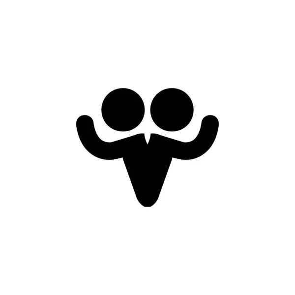 結合されたツインシップフラットアイコン シンプルなスタイルのサムスンの双子の病気のポスターの背景のシンボル ロゴデザイン要素 Tシャツ印刷 ステッカー用ベクター — ストックベクタ