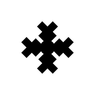 Hristiyan haç düz ikonu. Basit bir Hıristiyan dini poster sembolü. Logo tasarım elemanı. Tişört baskısı. Çıkartma için vektör.