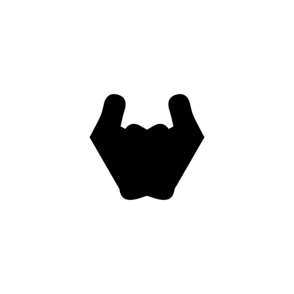 ロックハンドフラットアイコン シンプルなスタイルのロックコンサートのポスターの背景シンボル ロゴデザイン要素 Tシャツ印刷 ステッカー用ベクター — ストックベクタ