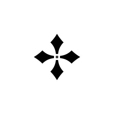 Hristiyan haç düz ikonu. Basit bir Hıristiyan dini bayramı poster sembolü. Logo tasarım elemanı. Tişört baskısı. Çıkartma için vektör.