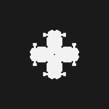 Hristiyan haç düz ikonu. Basit bir Hıristiyan bayramı arkaplan sembolü. Logo tasarım elemanı. Tişört baskısı. Çıkartma için vektör.