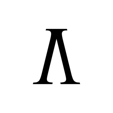 Düz bir ikon. Basit bir A tipi şirket logosu. Logo tasarım elemanı. Tişört baskısı. Çıkartma için vektör.