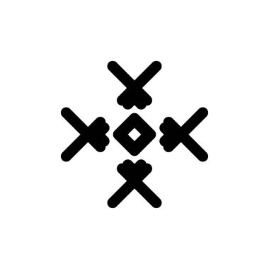 Hristiyan haç düz ikonu. Basit bir Hıristiyan dini bayramı poster sembolü. Logo tasarım elemanı. Tişört baskısı. Çıkartma için vektör.