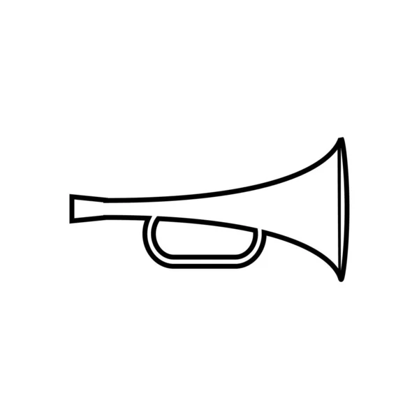 Trompet Hattı Ikonu Basit Tarz Müzik Festivali Poster Sembolü Logo — Stok Vektör